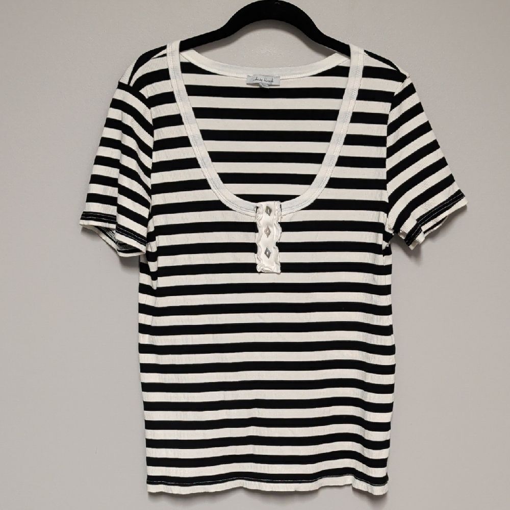 White Birch Black and White Striped Short Sleeve Tee